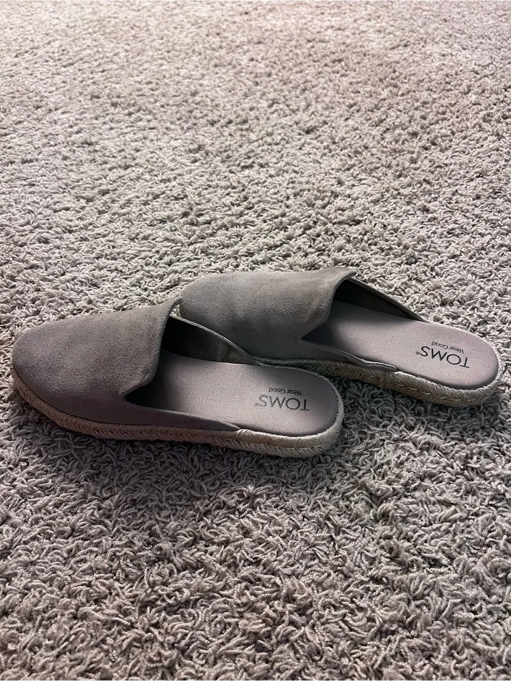 New TOMS Women’s Santiago Espadrille Mule Size 9 Beige Suede